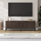 Hudson&Canal - Meuble TV Montello pour téléviseurs jusqu'à 78" - Alder Brown-Fabriqué en acier robuste et en matériaux MDF dans une finition brun aulne fabriquée à la main