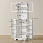 HOMCOM - Armoire de cuisine 71 po avec 8 étagères de porte - blanc-Portes en acrylique transparent offrant du style et une visibilité claire de vos objets à l’intérieur 