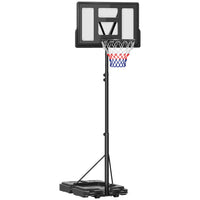 Soozier – Panier de basketball portatif avec panneau incassable de 43 po-10 réglages de hauteur : 7,5-10 pi (2,3-3,05 m)
