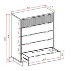 Manhattan Comfort - Granville commode moderne et double commode - bleu minuit - ensemble de 2-Comprend des tiroirs à extension totale avec le tiroir supérieur conçu en lignes nervurées verticales texturées, fabriqué en bois massif