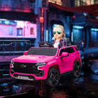Aosom - Voiture électrique pour enfant 12v licenciée chevrolet tahoe - rose-Mécanisme de démarrage progressif pour une protection maximale de la sécurité de l'enfant 
