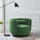 Modway - Relish Performance Velvet Chaise pivotante - Émeraude Noire-Revêtement en velours de performance