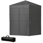 Outsunny - Tente auvent pliante compacte 5 pi l x 5 pi L - Auvent d'intimité portable UPF50+ - Gris foncé-Conçu comme une cabine d'essayage temporaire, une tente de douche ou un abri de toilette portable