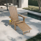 Backyard Lifestyles - Chaise Adirondack pliante avec repose-pieds escamotable et porte-gobelet - Brun-Capacité de poids : 300 lb.