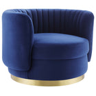Modway - Embrace Touffe Performance Velvet Chaise pivotante - Marine d’or-Chaise touffée de la Manche