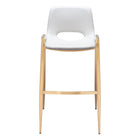 Zuo - Desi Tabouret de bar - Blanc/Or - Ensemble de 2-Rembourrage moelleux et confortable