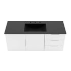 Modway - Vitality Évier simple 48" Vanette de salle de bain - Blanc Noir-Portes à fermeture douce