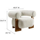 Modway - Jace Boucle Chaise d’accent - Pearl-Dossier en forme de U