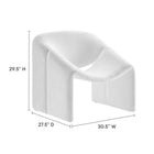 Modway - Vivi Chenille Rembourré Chaise d’accent - Frost-Sellerie en chenille