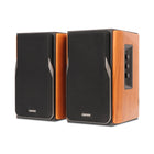 Edifier - R1380T Étagères élégantes pour étagères avec entrée double RCA - Brun-Contrôles des basses, des aigus et du volume sur le panneau latéral