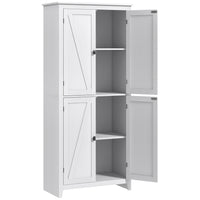 HOMCOM - Garde-manger de cuisine autoportant 72 po et buffet - blanc-Les portes de style grange apportent un charme de ferme à votre cuisine 
