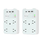 ShoppingAll - Huntkey multiprise murale avec parasurtenseur, 4 prises et 3 ports USB - Paquet de 2-Comprend 4 prises c.a., 2 ports USB-A et 1 port USB-C pour alimenter plusieurs appareils à partir d’une seule prise murale