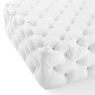 Modway - Amour Gros carré à boutons touffés Imitation cuir Ottoman - Blanc-6