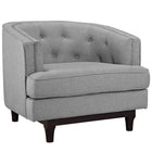 Modway - Coast Tissu rembourré Fauteuil - Gris clair-Pattes tachées de noyer en caoutchouc