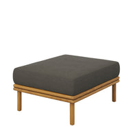 Modway - Wren Terrasse extérieure Bois de teck Ottoman in Gris silex naturel-Bois de teck massif