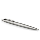 Parker – Stylo à bille Jotter acier inoxydable avec bordure chromée – pointe moyenne – encre bleue  -Le corps en acier inoxydable est accentué de bordures très brillantes et d’une agrafe en tête de flèche