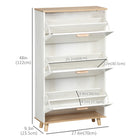 HOMCOM - Armoire de rangement pour chaussures pour 12 paires avec tiroirs basculants - blanc-Organisez vos chaussures de manière ordonnée, idéal pour les entrées, les couloirs ou tout espace étroit