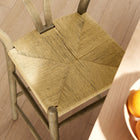 Modway - Amish Tabouret de bar - Teck gris usé-Accoudoir incurvé en demi-lune