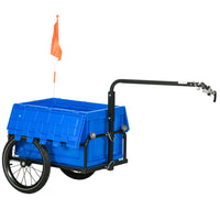 Aosom - Remorque de transport pour vélo - Charge max 88 lb - Bleu-Les détails de visibilité de sécurité triple alertent les autres depuis plusieurs directions
