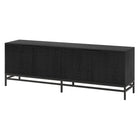 Hudson&Canal - Meuble TV Montello pour téléviseurs jusqu'à 78" - Grain noir-Le dessus a une capacité de poids de 75 lb, la zone de stockage intérieure peut contenir 35 lb sur chaque étagère