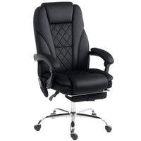 Vinsetto - Fauteuil de bureau massant inclinable avec hauteur réglable et repose-pieds - noir-Six points de massage par vibration avec trois modes, trois intensités et une minuterie pour détendre votre corps 