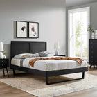 Modway - Marlee Bois Plate-lit complet avec cadre angulaire, Noir-Assemblée requise