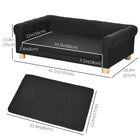 PawHut - Canapé moderne pour animal, lit pour chat ou moyen/grand, avec coussin d’assise amovible - noir-Couleur : Noir 