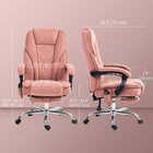 Vinsetto - Fauteuil de bureau massant inclinable à hauteur réglable et repose-pieds - rose-Dossier incurvé et rembourrage épais pour un soutien supplémentaire 