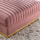 Modway - Sanguine Chenal Touffé Performance Velvet Modular Sectional Sofa Ottoman - Rose poussiéreuse-Revêtement en velours de performance