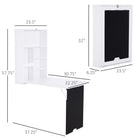 HOMCOM - Table murale pliante convertible bureau - 23,5 po L x 37,25 po l x 57,75 po H - blanc et noir-Son aspect épuré et son design s’intègrent et mettent en valeur votre collection de meubles existante