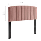Modway - Rebecca Performance Velvet Tête de lit complète / Queen, Rose poussiéreuse-Rembourrage en velours polyester Performance