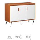Modway - Energize 48" Armoire de lavabo de salle de bain compatible double ou simple (non inclus) - Blanc cerise-Tablette de rangement avec découpe de plomberie