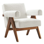 Modway - Lyra Tissu Boucle Fauteuil - Ivoire - Ensemble de 2-Tissu boucle Tissu Rembourrage