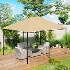 Outsunny - toile de remplacement pour gazebo 10 pi L x 13 pi l avec aérations et trous de drainage, (COUVERTURE SUPÉRIEURE SEULEMENT), kaki-Polyester enduit PA, protection UV30+