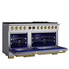 Kucht - 60 po Série KXP Cuisinière double énergie Propane - Acier inoxydable/Or-Cuisinière entièrement en acier inoxydable avec poignée professionnelle pour une expérience culinaire ultime