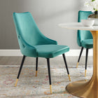 Modway - Adorn Touffe Performance Velvet Fauteuil d’appoint de salle à manger - Sarcelle-Tissu résistant aux taches durable