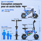 Gyrocopters - Trottinette électrique pour enfants Radi8 - Vitesse 25 km/h - Autonomie 20 km - Éclairage LED - Bleu-Dominez toutes les allées et les sentiers de parc grâce à des pneus en caoutchouc de 10 pouces à haute adhérence et à un système de freinage à disque arrière fiable