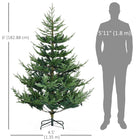 HOMCOM - Arbre de Noël artificiel 6' avec design à charnière-Les branches ignifuges ne risquent pas de s'enflammer ou de causer de graves dommages à la maison 