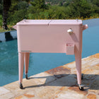 Permasteel - Glacière de patio 80 pintes - Rose-Couvercle double pour un accès facile