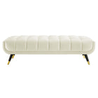 Modway - Adept 60" Performance Velvet Banc - Ivoire-Un certain assemblage requis
