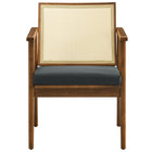 Modway - Thera Cuir et canne véganes Fauteuils d’accent - Noir noyer - Ensemble de 2-8