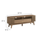 Modway - Eudora 60 po Meuble TV, Noyer-Portes d’angle articulées