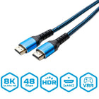 BlueDiamond - Câble HDMI 8K Ultra HD haut de gamme - 6 pieds paquet de 2, Bleu-Bande passante complète de 48 Gbps et HDR dynamique permettant des fonctionnalités exclusives de HDMI 2.1 telles que le 8K à 60 fps et le 4K à 120 fps