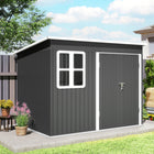 Outsunny - Abri de jardin extérieur 8,5 pi x 6 pi - gris foncé-La construction en acier galvanisé résiste aux intempéries et reste étanche

