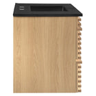 Modway - Render Support mural de 36" Vanette de salle de bain - Noir de chêne-Tiroirs à extension complète