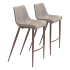 Zuo - Magnus Tabouret de bar - Brun/Noyer - Ensemble de 2-Design ergonomique