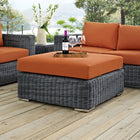 Modway - Summon Terrasse extérieure Ottoman de la place Sunbrella in Toile toscane-Tissage rond en rotin synthétique