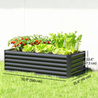 Outsunny - Jardinière surélevée galvanisée - gris foncé-Finition avec revêtement en poudre offrant une résistance accrue à la rouille pour une utilisation en extérieur
