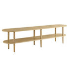 Modway - Torus Ovale Bois Meuble TV, Chêne clair-Table TV ovale