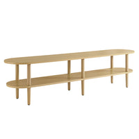 Modway - Torus Ovale Bois Meuble TV, Chêne clair-Table TV ovale